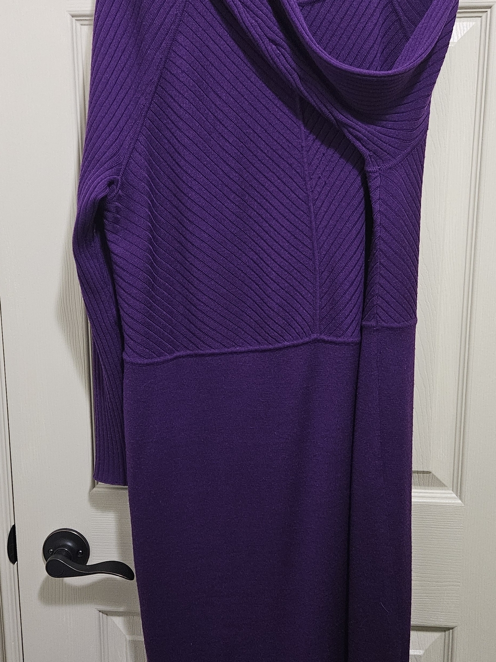 Purple Knit Midi Dress - Women's Sweater Dress